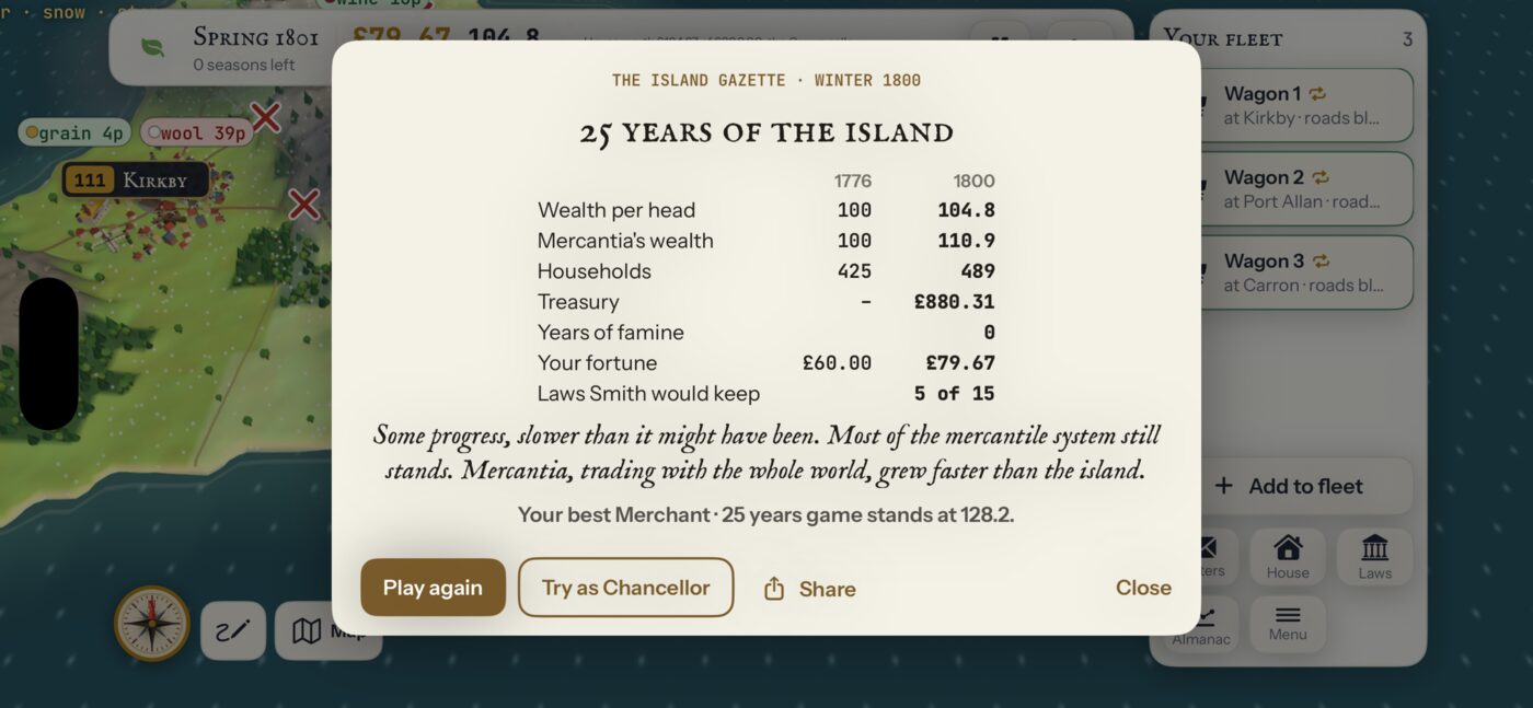 The final page after twenty-five years of the island
